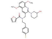 N-[2-(4-fluorophenyl)ethyl]-N-{[2-(3-hydroxy-1-piperidinyl)-5,8-dimethoxy-3-quinolinyl]methyl}-2-furamide