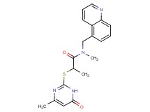 N-methyl-2-[(4-methyl-6-oxo-1,6-dihydro-2-pyrimidinyl)thio]-N-(5-quinolinylmethyl)propanamide
