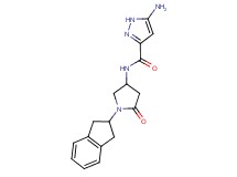 5-amino-N-[1-(2,3-dihydro-1H-inden-2-yl)-5-oxopyrrolidin-3-yl]-1H-pyrazole-3-carboxamide
