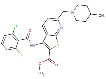 methyl 3-[(2-chloro-6-fluorobenzoyl)amino]-6-[(4-methyl-1-piperidinyl)methyl]thieno[2,3-b]pyridine-2-carboxylate