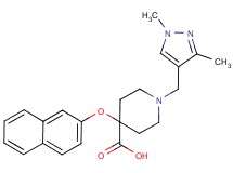 1-[(1,3-dimethyl-1H-pyrazol-4-yl)methyl]-4-(2-naphthyloxy)piperidine-4-carboxylic acid