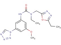 N-ethyl-N-[(5-ethyl-1,3,4-oxadiazol-2-yl)methyl]-N'-[3-methoxy-5-(1H-tetrazol-1-yl)phenyl]urea