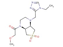 (4aS*,7aR*)-1-[(4-ethyl-4H-1,2,4-triazol-3-yl)methyl]-4-(methoxyacetyl)octahydrothieno[3,4-b]pyrazine 6,6-dioxide