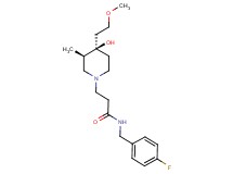 N-(4-fluorobenzyl)-3-[(3R*,4R*)-4-hydroxy-4-(2-methoxyethyl)-3-methyl-1-piperidinyl]propanamide