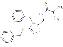 N-({4-benzyl-5-[(4-pyridinylmethyl)thio]-4H-1,2,4-triazol-3-yl}methyl)-2-methylpropanamide