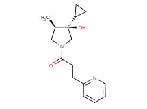 (3R*,4R*)-3-cyclopropyl-4-methyl-1-[3-(2-pyridinyl)propanoyl]-3-pyrrolidinol