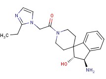 (2R*,3R*)-3-amino-1'-[(2-ethyl-1H-imidazol-1-yl)acetyl]-2,3-dihydrospiro[indene-1,4'-piperidin]-2-ol