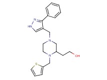 2-[4-[(3-phenyl-1H-pyrazol-4-yl)methyl]-1-(2-thienylmethyl)-2-piperazinyl]ethanol