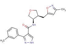 N-{(3R*,4S*)-4-[(3-methylisoxazol-5-yl)methyl]tetrahydrofuran-3-yl}-3-(3-methylphenyl)-1H-pyrazole-4-carboxamide