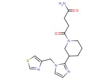4-oxo-4-{3-[1-(1,3-thiazol-4-ylmethyl)-1H-imidazol-2-yl]-1-piperidinyl}butanamide