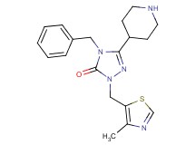 4-benzyl-2-[(4-methyl-1,3-thiazol-5-yl)methyl]-5-(4-piperidinyl)-2,4-dihydro-3H-1,2,4-triazol-3-one hydrochloride
