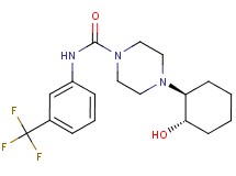 4-[(1S*,2S*)-2-hydroxycyclohexyl]-N-[3-(trifluoromethyl)phenyl]piperazine-1-carboxamide
