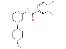 3-chloro-4-fluoro-N-(1'-methyl-1,4'-bipiperidin-3-yl)benzamide