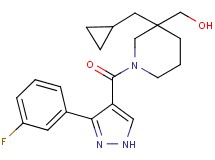 (3-(cyclopropylmethyl)-1-{[3-(3-fluorophenyl)-1H-pyrazol-4-yl]carbonyl}piperidin-3-yl)methanol