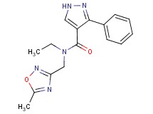 N-ethyl-N-[(5-methyl-1,2,4-oxadiazol-3-yl)methyl]-3-phenyl-1H-pyrazole-4-carboxamide