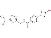 6-(3-hydroxyazetidin-1-yl)-N-[(5-isopropyl-1,2,4-oxadiazol-3-yl)methyl]nicotinamide