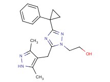 2-[5-[(3,5-dimethyl-1H-pyrazol-4-yl)methyl]-3-(1-phenylcyclopropyl)-1H-1,2,4-triazol-1-yl]ethanol