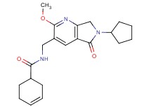N-[(6-cyclopentyl-2-methoxy-5-oxo-6,7-dihydro-5H-pyrrolo[3,4-b]pyridin-3-yl)methyl]cyclohex-3-ene-1-carboxamide