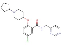 5-chloro-2-[(1-cyclopentyl-4-piperidinyl)oxy]-N-(4-pyrimidinylmethyl)benzamide