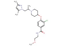 3-chloro-4-({1-[2-(3,5-dimethyl-1H-pyrazol-1-yl)-1-methylethyl]-4-piperidinyl}oxy)-N-(2-methoxyethyl)benzamide