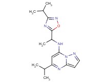 5-isopropyl-N-[1-(3-isopropyl-1,2,4-oxadiazol-5-yl)ethyl]pyrazolo[1,5-a]pyrimidin-7-amine