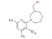 2-[6-(hydroxymethyl)-1,4-oxazepan-4-yl]-4,6-dimethylnicotinonitrile