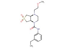 (4aS*,7aR*)-N-(3-ethylphenyl)-4-(2-methoxyethyl)hexahydrothieno[3,4-b]pyrazine-1(2H)-carboxamide 6,6-dioxide
