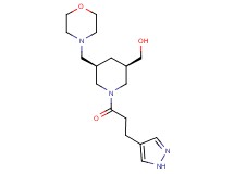 {(3R*,5R*)-5-(4-morpholinylmethyl)-1-[3-(1H-pyrazol-4-yl)propanoyl]-3-piperidinyl}methanol