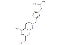3-[(3R*,4S*)-4-(dimethylamino)-1-({4-[(dimethylamino)methyl]-2-thienyl}methyl)piperidin-3-yl]propan-1-ol