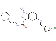 5-{[(5-chloro-2-thienyl)methyl]amino}-1-methyl-N-[2-(1-piperidinyl)ethyl]-4,5,6,7-tetrahydro-1H-indazole-3-carboxamide