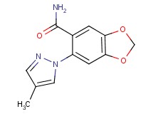 6-(4-methyl-1H-pyrazol-1-yl)-1,3-benzodioxole-5-carboxamide