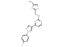 4-[1-(4-fluorophenyl)-1H-pyrazol-4-yl]-N-[(4-methyl-1,3-thiazol-2-yl)methyl]pyrimidin-2-amine