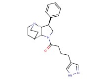 (2R*,3S*,6R*)-3-phenyl-5-[4-(1H-pyrazol-4-yl)butanoyl]-1,5-diazatricyclo[5.2.2.0~2,6~]undecane