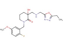 3-({[(5-ethyl-1,3,4-oxadiazol-2-yl)methyl]amino}methyl)-1-(2-fluoro-5-methoxybenzyl)-3-hydroxypiperidin-2-one