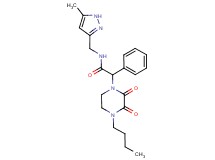 2-(4-butyl-2,3-dioxopiperazin-1-yl)-N-[(5-methyl-1H-pyrazol-3-yl)methyl]-2-phenylacetamide