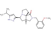 (3aS*,5S*,9aS*)-5-(5-isopropyl-1H-pyrazol-3-yl)-2-(2-methoxybenzyl)hexahydro-7H-pyrrolo[3,4-g]pyrrolizin-1(2H)-one