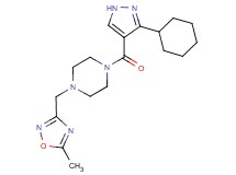 1-[(3-cyclohexyl-1H-pyrazol-4-yl)carbonyl]-4-[(5-methyl-1,2,4-oxadiazol-3-yl)methyl]piperazine