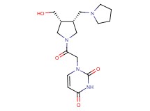 1-{2-[(3R*,4R*)-3-(hydroxymethyl)-4-(1-pyrrolidinylmethyl)-1-pyrrolidinyl]-2-oxoethyl}-2,4(1H,3H)-pyrimidinedione