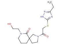 2-{[(3-ethyl-1H-1,2,4-triazol-5-yl)thio]acetyl}-7-(2-hydroxyethyl)-2,7-diazaspiro[4.5]decan-6-one