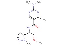 2-(dimethylamino)-N-[2-methoxy-1-(1-methyl-1H-pyrazol-5-yl)ethyl]-4-methyl-5-pyrimidinecarboxamide