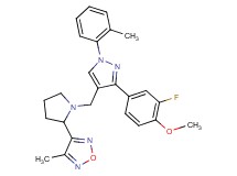 3-(1-{[3-(3-fluoro-4-methoxyphenyl)-1-(2-methylphenyl)-1H-pyrazol-4-yl]methyl}-2-pyrrolidinyl)-4-methyl-1,2,5-oxadiazole