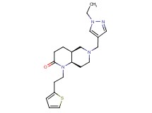 (4aS*,8aR*)-6-[(1-ethyl-1H-pyrazol-4-yl)methyl]-1-[2-(2-thienyl)ethyl]octahydro-1,6-naphthyridin-2(1H)-one