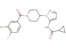N-{1-[1-(3-chloro-4-fluorobenzoyl)-4-piperidinyl]-1H-pyrazol-5-yl}cyclopropanecarboxamide