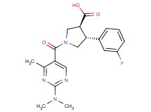 (3S*,4R*)-1-{[2-(dimethylamino)-4-methylpyrimidin-5-yl]carbonyl}-4-(3-fluorophenyl)pyrrolidine-3-carboxylic acid