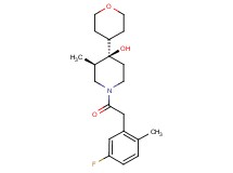 (3R*,4R*)-1-[(5-fluoro-2-methylphenyl)acetyl]-3-methyl-4-(tetrahydro-2H-pyran-4-yl)-4-piperidinol