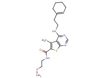 4-{[2-(1-cyclohexen-1-yl)ethyl]amino}-N-(2-methoxyethyl)-5-methylthieno[2,3-d]pyrimidine-6-carboxamide