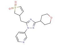 3-[5-[(1,1-dioxido-2,3-dihydro-3-thienyl)methyl]-3-(tetrahydro-2H-pyran-4-yl)-1H-1,2,4-triazol-1-yl]pyridine