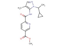 methyl 6-({[1-(1-cyclopropylethyl)-4-methyl-1H-pyrazol-5-yl]amino}carbonyl)nicotinate