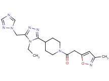 4-[4-ethyl-5-(1H-1,2,4-triazol-1-ylmethyl)-4H-1,2,4-triazol-3-yl]-1-[(3-methylisoxazol-5-yl)acetyl]piperidine