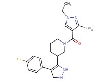 1-[(1-ethyl-3-methyl-1H-pyrazol-4-yl)carbonyl]-3-[4-(4-fluorophenyl)-1H-pyrazol-5-yl]piperidine